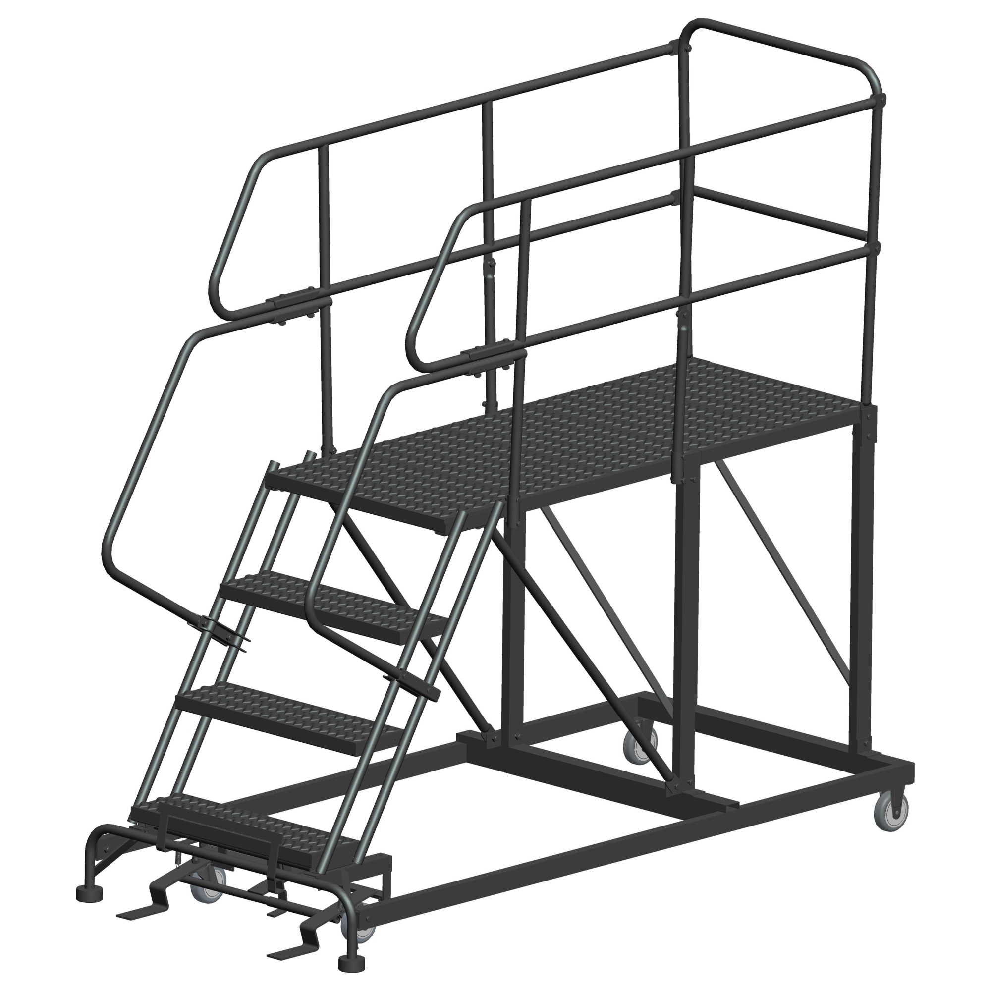 Ballymore, Rolling Work Platform, Overall Height 76 in, Steps 4, Material Steel, Model# SEP4-2460